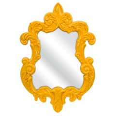 Ornate Yellow Baroque Wall Mirror