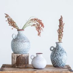 Glazed Terracotta Vases Set of 3