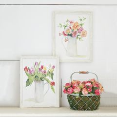 Textured Paper Floral Wall Art Set of 2