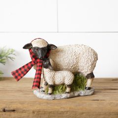 Mother And Baby Sheep Figurine