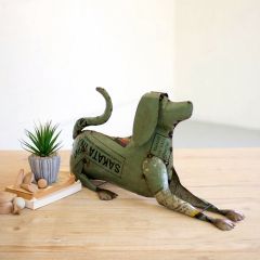 Recycled Metal Dog Statue