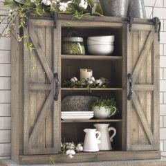 Rustic Barn Door Storage Cabinet