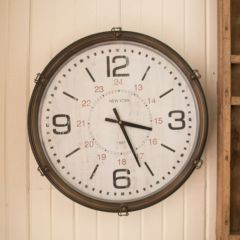 Antiqued Round Wall Clock