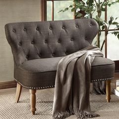 Button Tufted Upholstered Settee