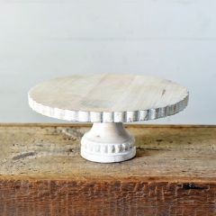 Scalloped Wood Pedestal Riser