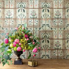 Bamboo and Floral Pattern Wall Paper