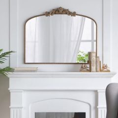 Baroque Inspired Style Gold Mantel Mirror
