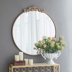 Baroque Inspired Style Gold Mirror 36 Inch