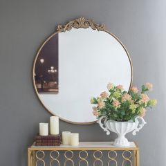 Baroque Inspired Style Gold Mirror 36 Inch