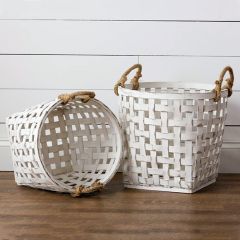 Baskets With Rope Handles Set of 2