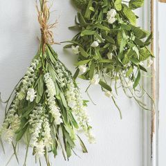 Pale Floral With Herb Pick Set of 2
