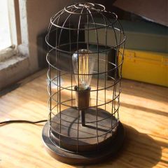 Rustic Wire Cage Desk Lamp
