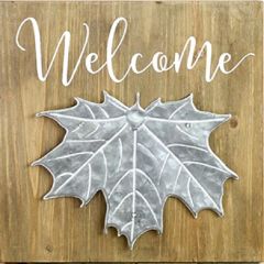 Welcome Fall Leaf Wall Plaque