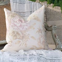 Linen Floral Pillow Cover