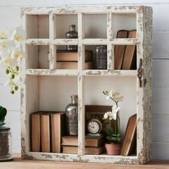 Country Chic Divided Cubby Wall Shelf