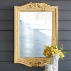 Distressed Painted Wood Wall Mirror