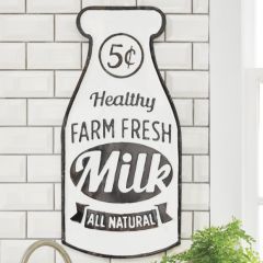 Farm Fresh Milk Bottle Sign