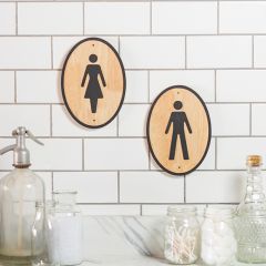 His And Her Bathroom Signs Set of 2
