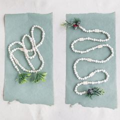 Bead Garland With Faux Greenery Set of 2