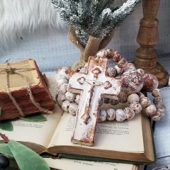 Beaded Clay Rosary With Cross