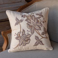 Beaded Embroidered Thistle Accent Pillow