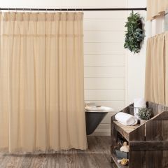Beautiful Burlap Shower Curtain Tan