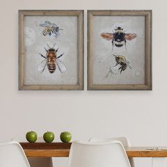 Bee Framed Canvas Wall Decor Set of 2
