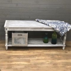 Backless Pale Pine Bench