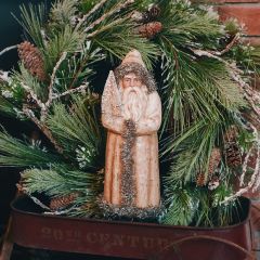 Belsnickle Santa With Tree Figurine White