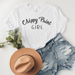 Chippy Paint Girl White Tee