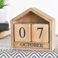Perpetual Wood House Calendar