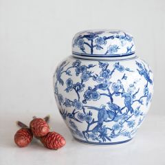 Bird Motif Ginger Jar