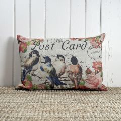 Bird Post Card Accent Pillow