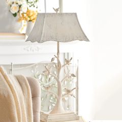 Birds On Branch Distressed Table Lamp