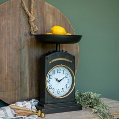 Black and Gold Metal Scale Clock