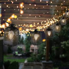 Black Cage LED Outdoor String Lights