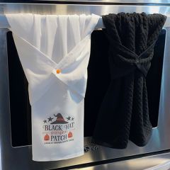 Black Hat Pumpkin Patch Kitchen Towel Set of 2
