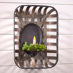 Black Oval Taper Candle Sconce