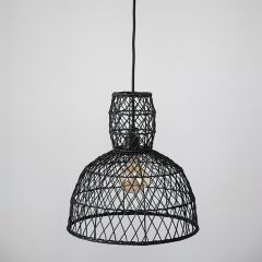 Black Rattan Shade Pendant Light