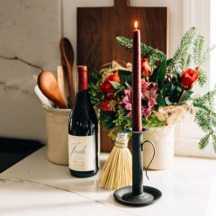 Black Taper Candle Holder With Handle