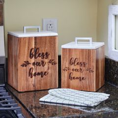 Bless Our Home Lidded Farmhouse Canister