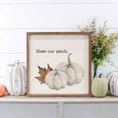 Bless Our Patch White Pumpkins Wall Art