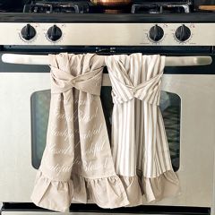 Blessed Thankful Grateful Ruffled Kitchen Towel Set of 2