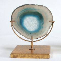 Blue Agate Decor On Stand