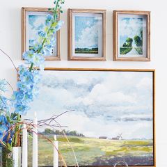 Blue Skies Landscape Framed Print Set of 3