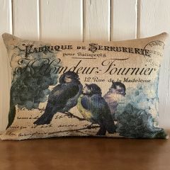 Bluebird Burlap Accent Pillow