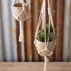 Boho Macrame Hangers With Planters Set of 4