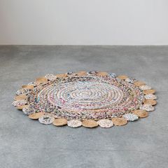 Boho Style Chindi and Jute Accent Rug