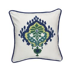 Bold Pattern Embroidered Accent Pillow Cover with Insert