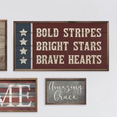 Bold Stripes Bright Stars Brave Hearts Flag Framed Wall Decor